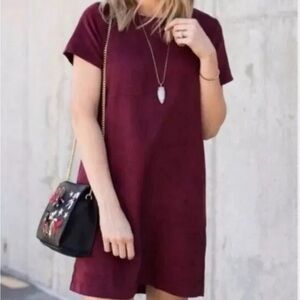 Brandy Melville Faux Suede T Shirt Dress